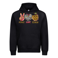 Black peace love teach Urban Hoodie - NancyCooperArtShop