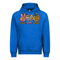 Cobalt peace love teach Urban Hoodie - NancyCooperArtShop