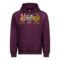 Mauve Wine peace love teach Urban Hoodie - NancyCooperArtShop