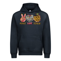 Navy peace love teach Urban Hoodie - NancyCooperArtShop