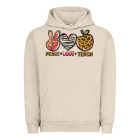 Pigment French Oak peace love teach Urban Hoodie - NancyCooperArtShop