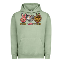 Pigment Oil Green peace love teach Urban Hoodie - NancyCooperArtShop