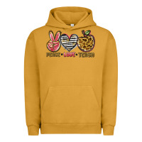 Pigment Peanut Butter peace love teach Urban Hoodie - NancyCooperArtShop