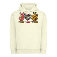 Pigment Pistachio peace love teach Urban Hoodie - NancyCooperArtShop