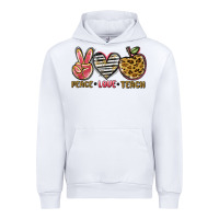 White peace love teach Urban Hoodie - NancyCooperArtShop