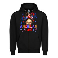 Black All American nana Zipper Hoodie - Neo Western