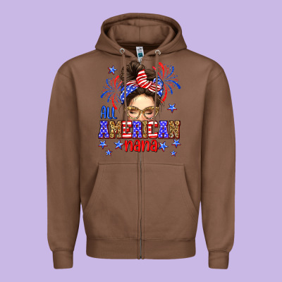 All American Nana Zipper Hoodie Designed By Neo Western