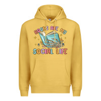 Antique Gold books are my social life Premium Hoodie - MaliasSmallBusiness