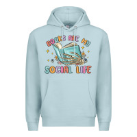 Blue Mist books are my social life Premium Hoodie - MaliasSmallBusiness