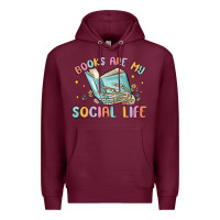Burgundy books are my social life Premium Hoodie - MaliasSmallBusiness