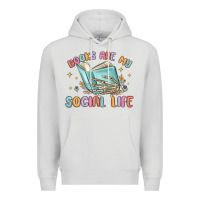 Dove Grey books are my social life Premium Hoodie - MaliasSmallBusiness