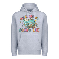 Heather Grey books are my social life Premium Hoodie - MaliasSmallBusiness