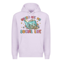 Lilac books are my social life Premium Hoodie - MaliasSmallBusiness