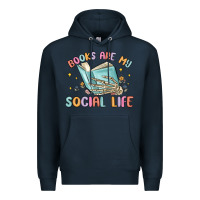Navy books are my social life Premium Hoodie - MaliasSmallBusiness