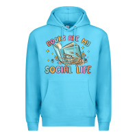 Ocean Blue books are my social life Premium Hoodie - MaliasSmallBusiness