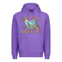 Purple books are my social life Premium Hoodie - MaliasSmallBusiness