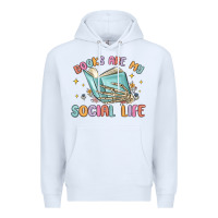 White books are my social life Premium Hoodie - MaliasSmallBusiness