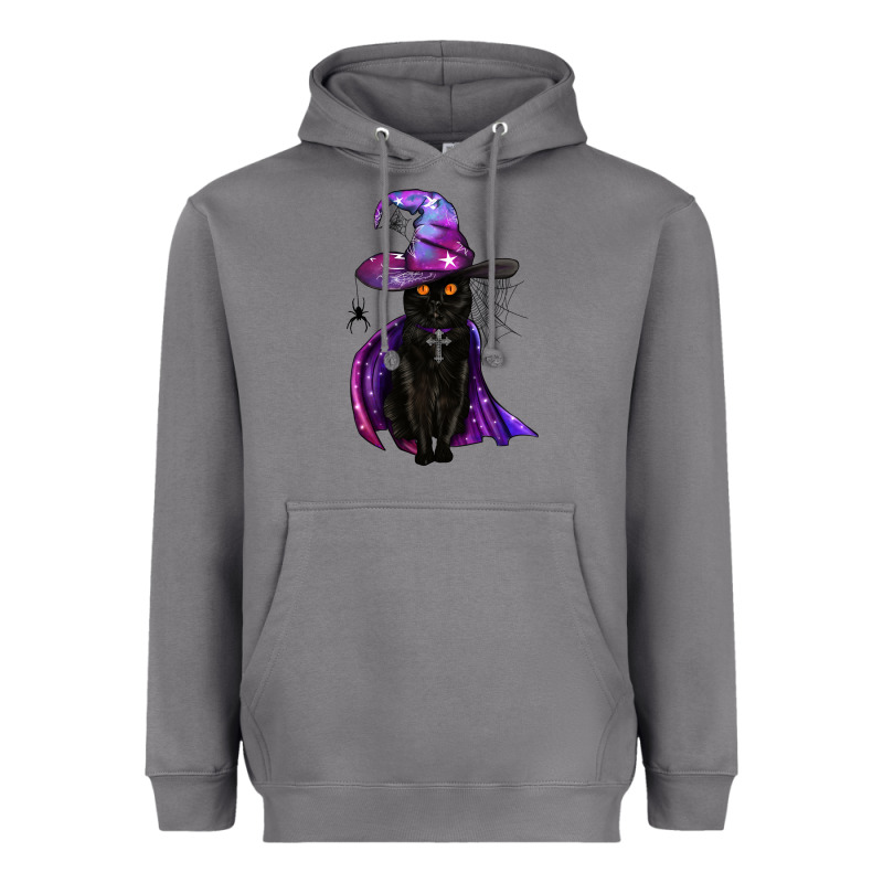 Black Witch Cat Heavyweight Hoodie by BundleAndBundleShop | Teevron
