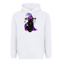 White black witch cat Heavyweight Hoodie - BundleAndBundleShop