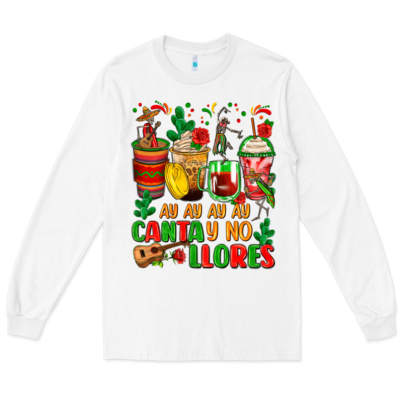Ay Ay Ay Ay Canta Y No Llores Coffee Cups Long Sleeve Tee by Zillion Design Studio | Teevron
