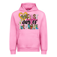 Fuchsia Pink my first day of 1st grade Urban Hoodie - NancyCooperArtShop