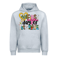 Heather Grey my first day of 1st grade Urban Hoodie - NancyCooperArtShop