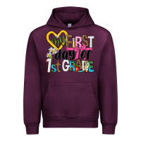 Mauve Wine my first day of 1st grade Urban Hoodie - NancyCooperArtShop