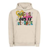 Pigment French Oak my first day of 1st grade Urban Hoodie - NancyCooperArtShop