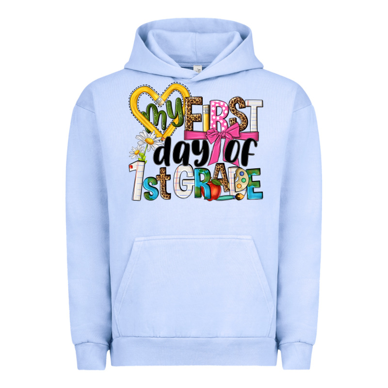 My First Day Of 1st Grade Urban Hoodie by NancyCooperArtShop | Teevron