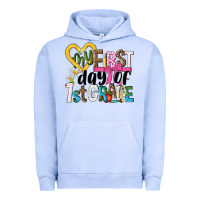Pigment Grape Ice my first day of 1st grade Urban Hoodie - NancyCooperArtShop