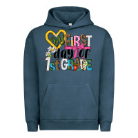 Pigment Midnight Navy my first day of 1st grade Urban Hoodie - NancyCooperArtShop