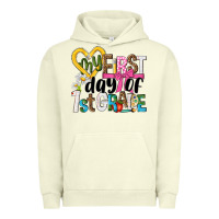 Pigment Pistachio my first day of 1st grade Urban Hoodie - NancyCooperArtShop