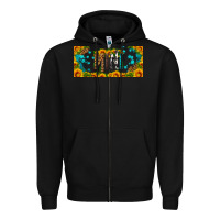 Black mini sunflower libbey cup Zipper Hoodie - HRA Design Shop