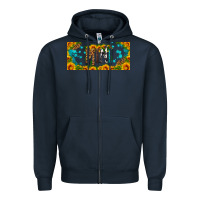 Navy mini sunflower libbey cup Zipper Hoodie - HRA Design Shop