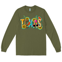 Army Green texas summer Long Sleeve Tee - texasbilliewilder