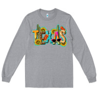 Heather Grey texas summer Long Sleeve Tee - texasbilliewilder