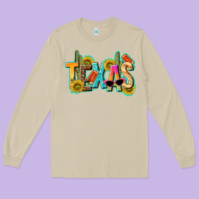Texas Summer Long Sleeve Tee Designed By Texasbilliewilder