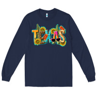 Navy texas summer Long Sleeve Tee - texasbilliewilder