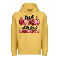 Bad Bitch With Bad Anxiety Premium Hoodie | Teevron