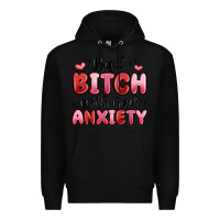 Black bad bitch with bad anxiety Premium Hoodie - MaliasSmallBusiness