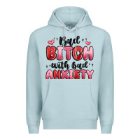Blue Mist bad bitch with bad anxiety Premium Hoodie - MaliasSmallBusiness