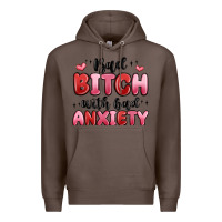 Coffee bad bitch with bad anxiety Premium Hoodie - MaliasSmallBusiness