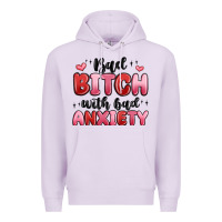 Lilac bad bitch with bad anxiety Premium Hoodie - MaliasSmallBusiness
