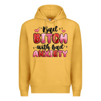 Mustard bad bitch with bad anxiety Premium Hoodie - MaliasSmallBusiness