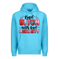 Ocean Blue bad bitch with bad anxiety Premium Hoodie - MaliasSmallBusiness