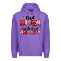 Purple bad bitch with bad anxiety Premium Hoodie - MaliasSmallBusiness