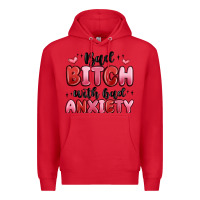Red bad bitch with bad anxiety Premium Hoodie - MaliasSmallBusiness