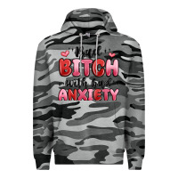 Slate Camo bad bitch with bad anxiety Premium Hoodie - MaliasSmallBusiness