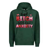 Sports Green bad bitch with bad anxiety Premium Hoodie - MaliasSmallBusiness