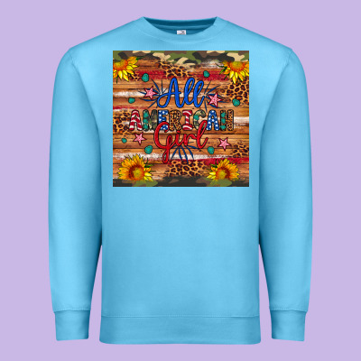 All American Girl Premium Sweatshirt Designed By Artiststas